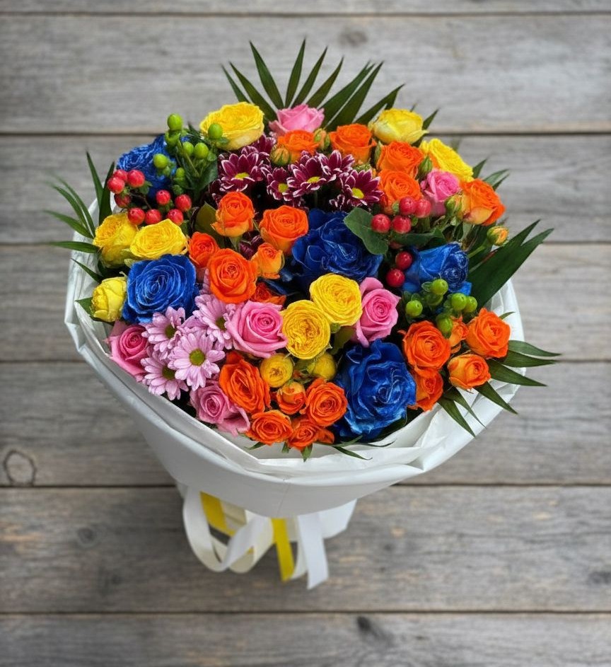 Букет цветов из: Розы и Хризантемы в Партизан