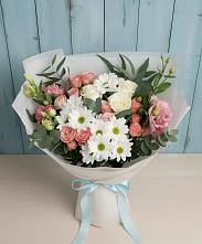 Букет цветов из:  Розы, Лизиантусы и Хризантемы в Партизан