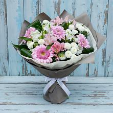 Букет цветов из:  Герберы, Альстромерии и Хризантемы в Партизан
