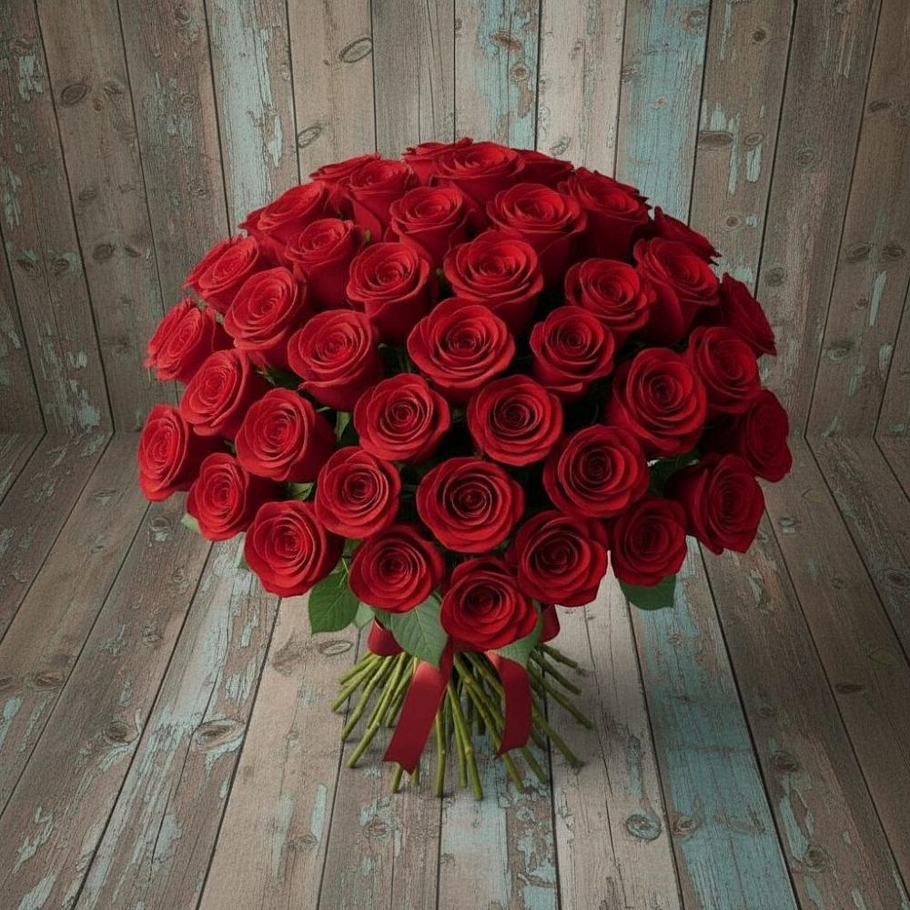 Букет 55 Красных роз Фридом в Партизан