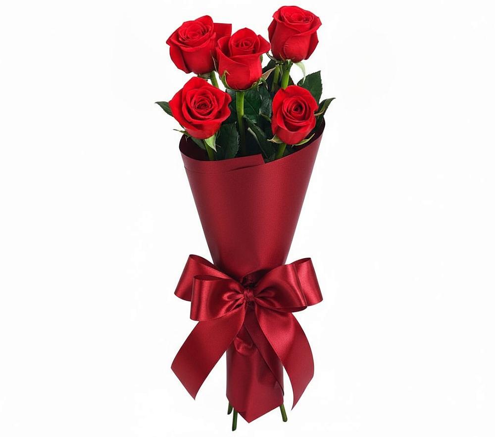 Букет 5 Красных роз Эдлесс Лав в Партизан