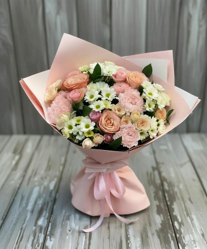 Букет цветов из: Гвоздики, Розы и Хризантемы в Партизан