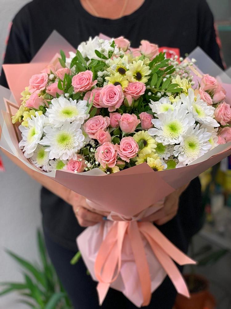 Букет цветов из: Розы и Хризантемы в Партизан