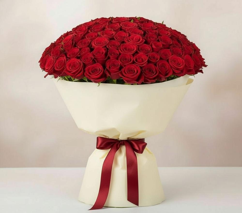 Букет 101 Красная роза Милано в Партизан