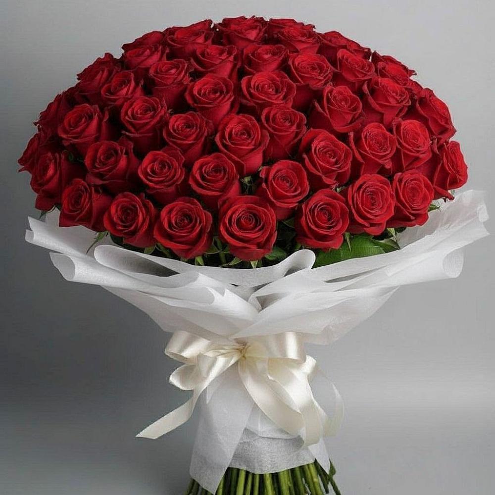 Букет 101 Красная роза Блэк Мэджик в Партизан
