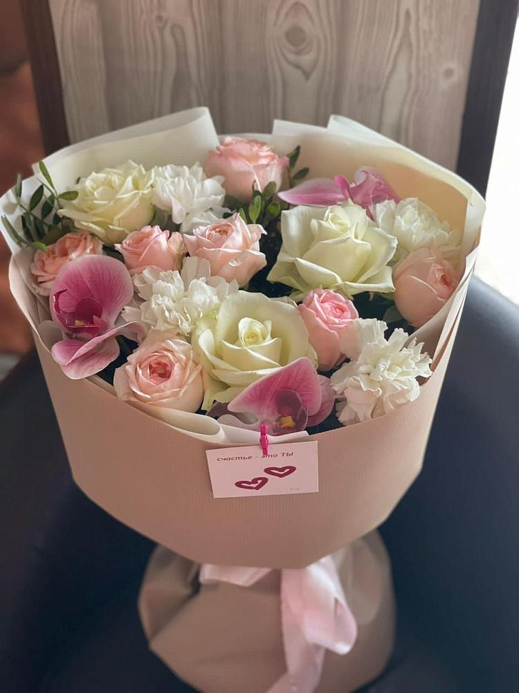 Букет цветов из: Орхидеи, Розы и Гвоздики в Партизан