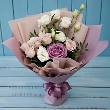 Букет цветов из:  Розы и Лизиантусы #REPLACE_PRED# Партизан