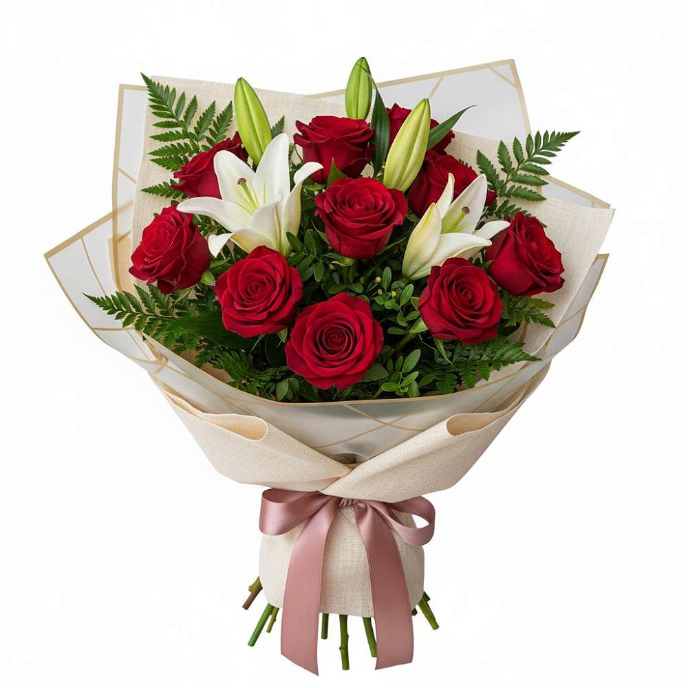 Букет цветов из: Лилии и Розы в Партизан