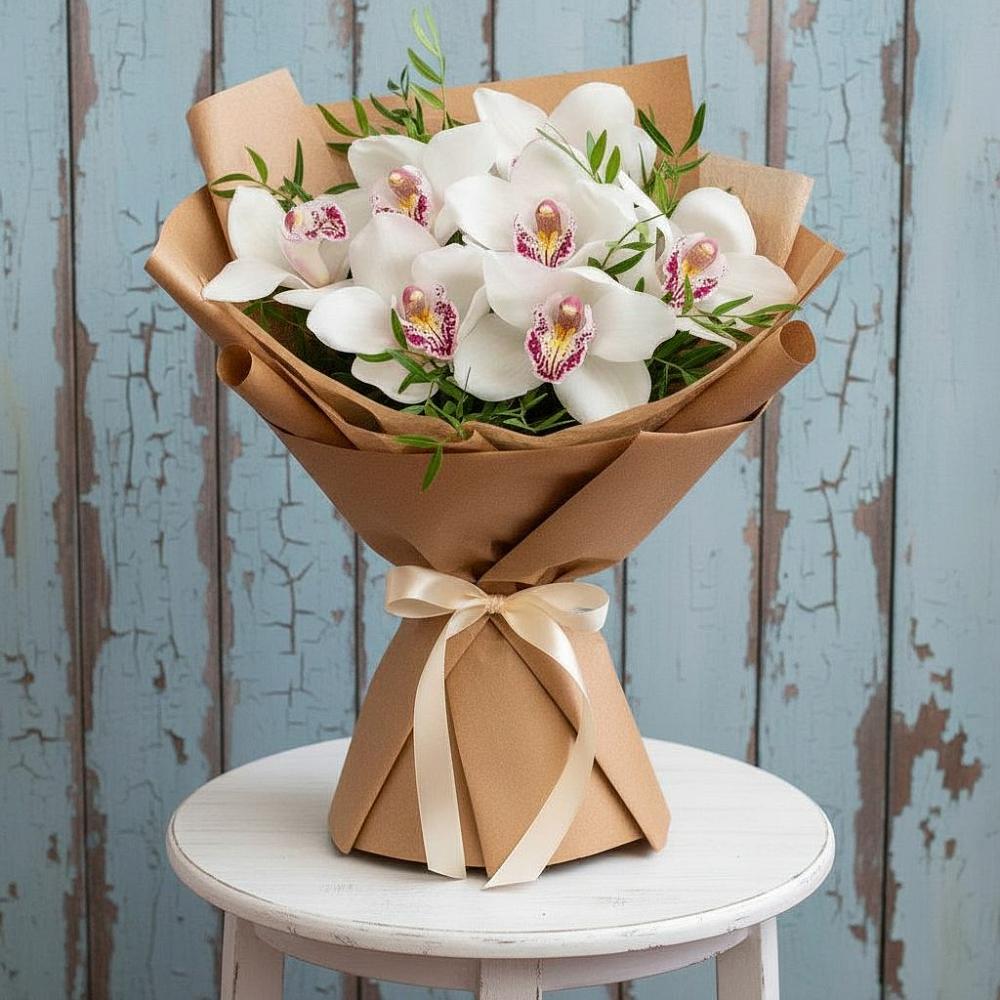 Букет цветов из: Орхидеи и Розы в Партизан