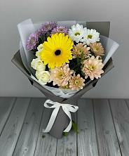 Букет цветов из:  Розы, Герберы и Хризантемы в Партизан