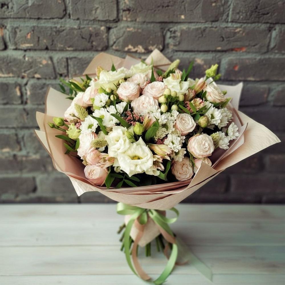 Букет цветов из: Альстромерии, Розы и Хризантемы в Партизан