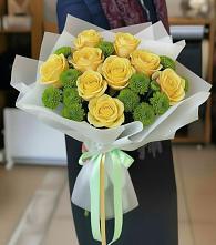 Букет цветов из:  Хризантемы и Розы в Партизан