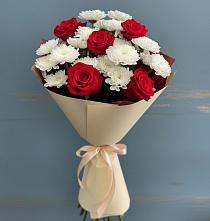 Букет цветов из:  Розы и Хризантемы в Партизан