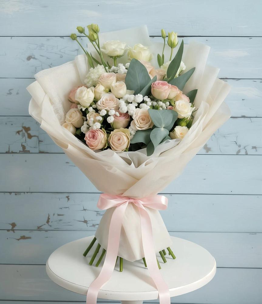 Букет цветов из: Розы и Лизиантусы в Партизан