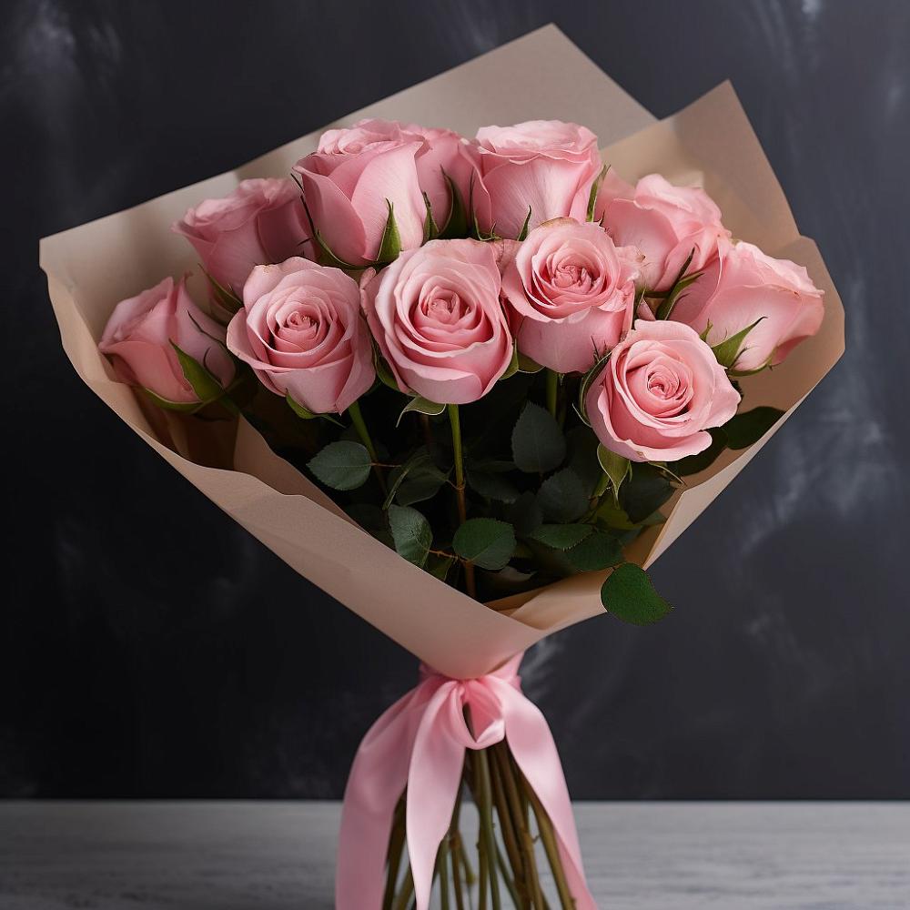 Букет 11 розовых роз в Партизан