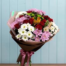 Букет цветов из:  Розы, Хризантемы и Альстромерии в Партизан