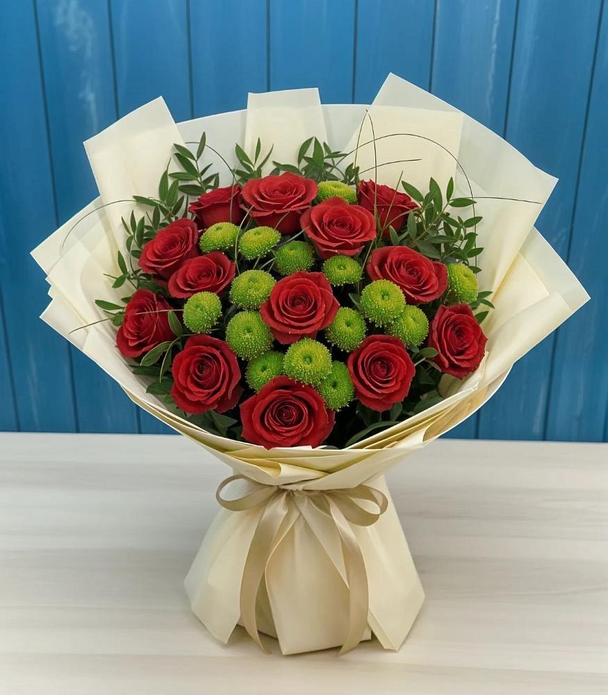 Букет цветов из: Розы и Хризантемы в Партизан