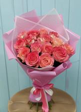 Букет 15 Розовых роз Равель в Партизан