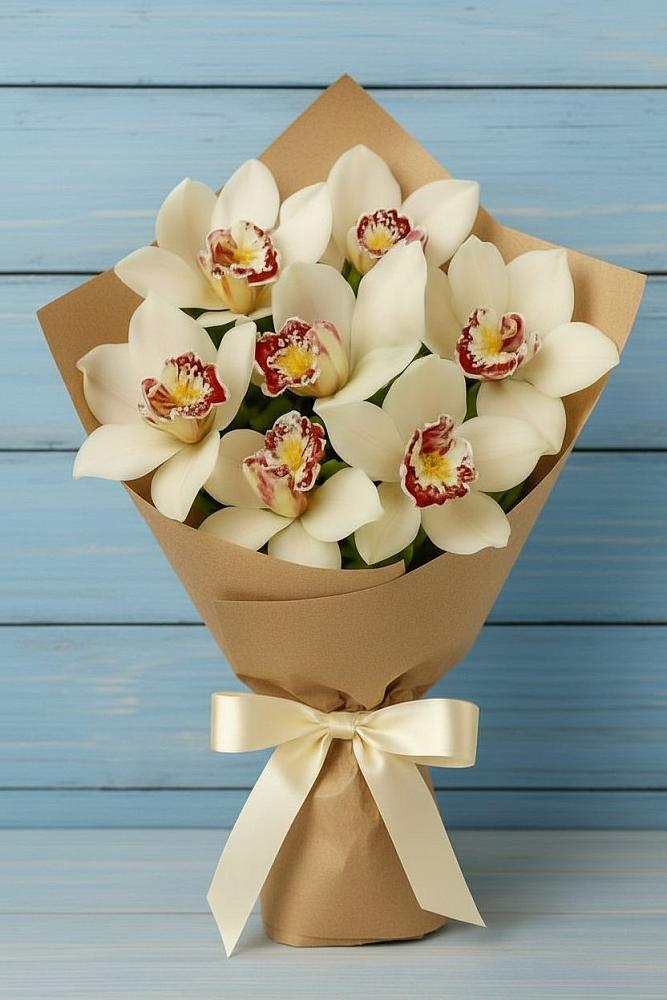 Букет цветов из: Орхидеи и Розы в Партизан