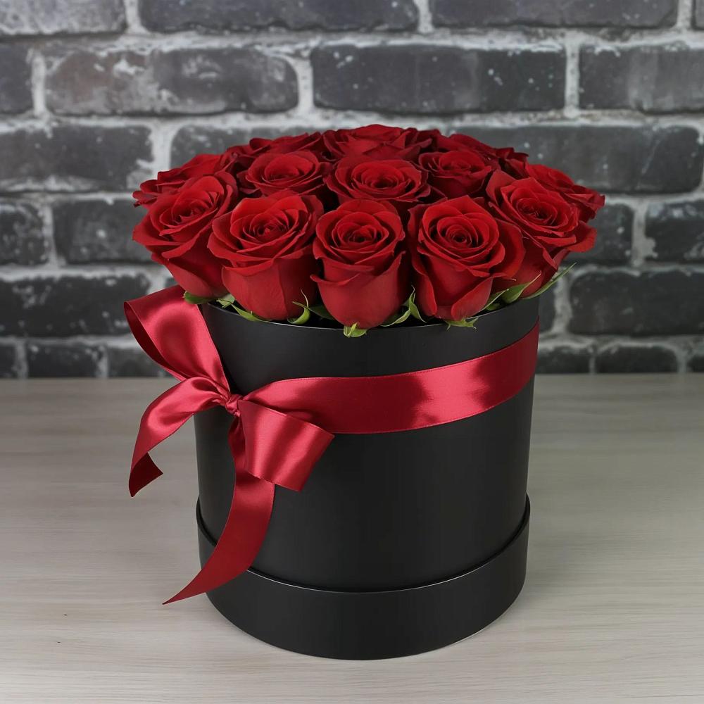 Цветочная композиция из Розы в шляпной коробке в Партизан