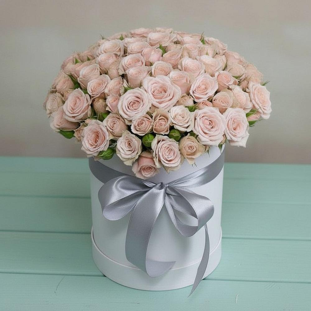 Цветочная композиция из Розы в шляпной коробке в Партизан